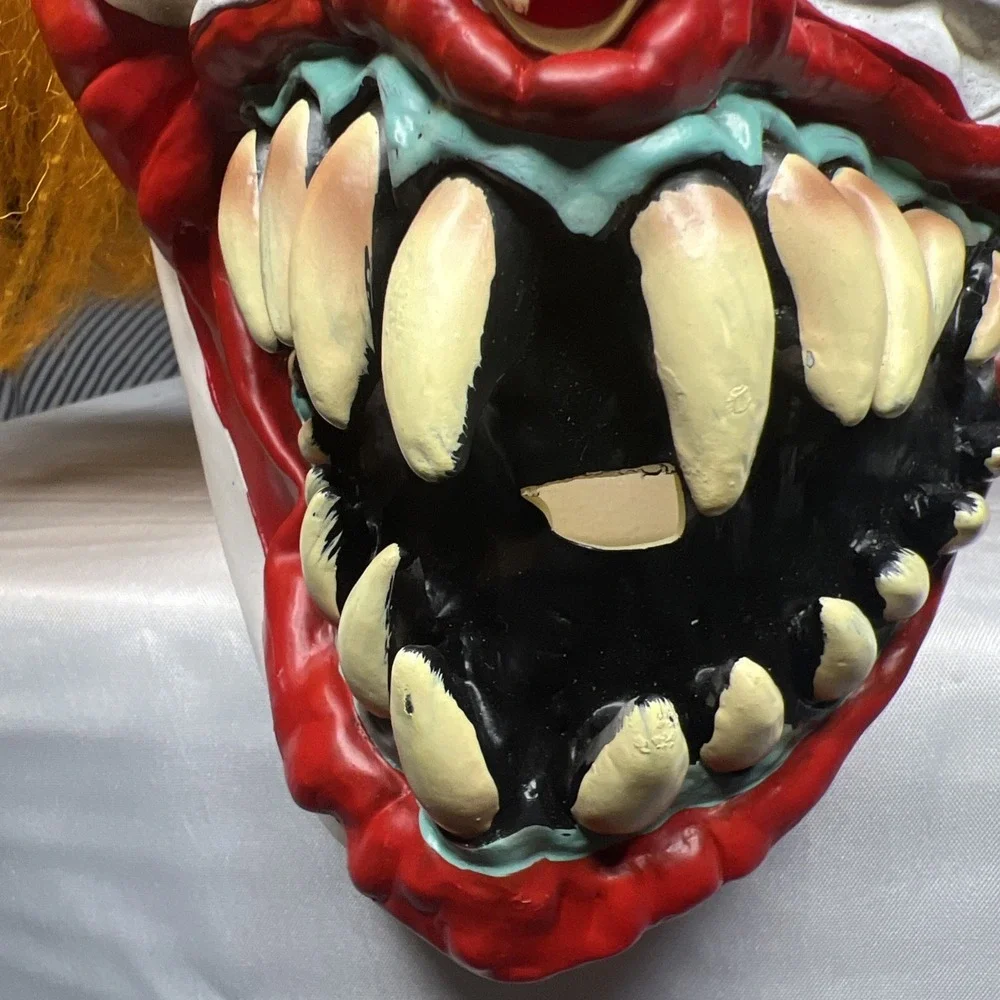 Spirit Halloween Evil Killer Clown Latex Mask Orange Hair Adult Horror